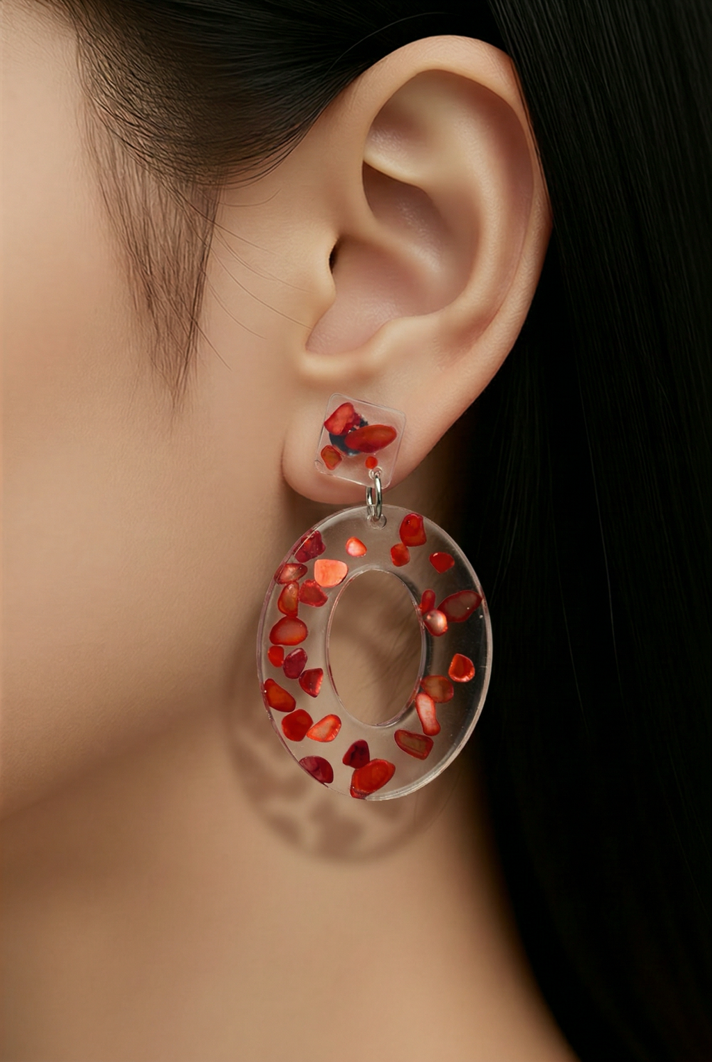 Handmade earring with real seashell pieces. Unique. One of a kind. not to be repeated.   A03