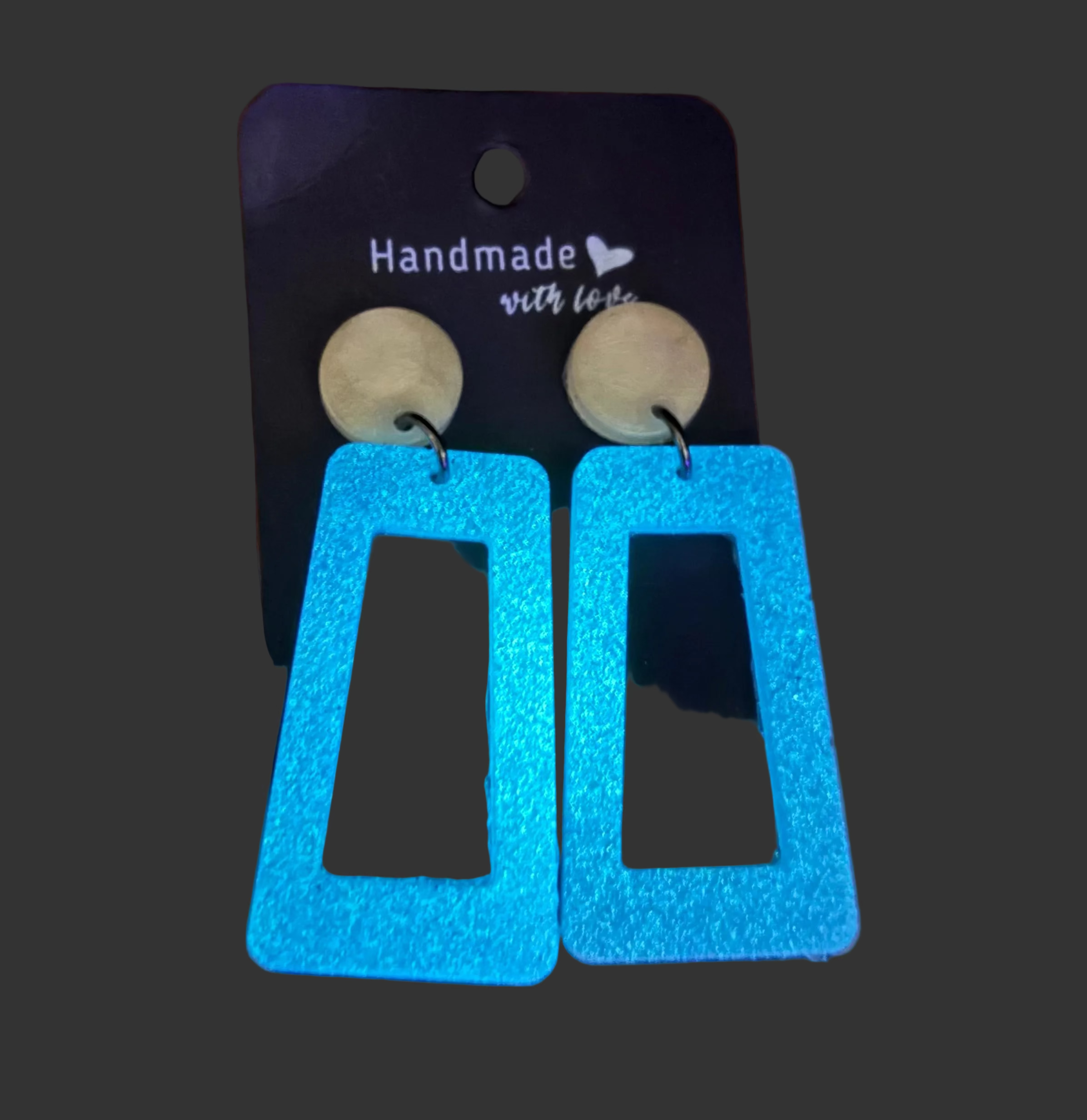 Party earring. glow in the dark, glow in UV lights.Unique handmade earring. Never to be repeated again . Make it yours.        D05