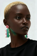 Party earring. Glow in the dark and UV lights. Unique. Handmade earring. One of a kind. Never to be repeated.    G01