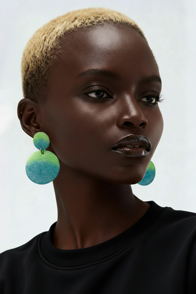 Party Earring. Glow in the dark and UV lights. Unique. Handmade earring. One of a kind.    G07