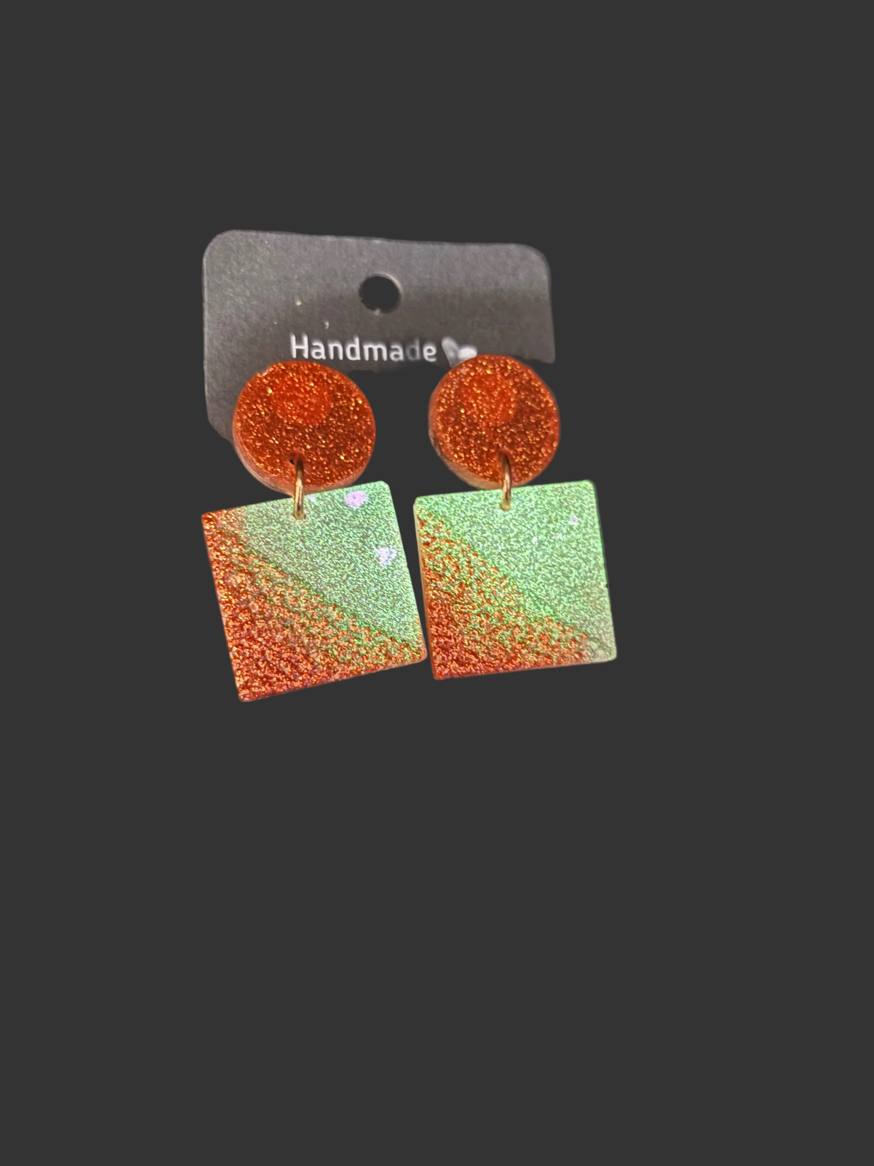 Party earring. Glow in the dark. Unique. Handmade earring. One of a kind. never to be repeated again.   F06