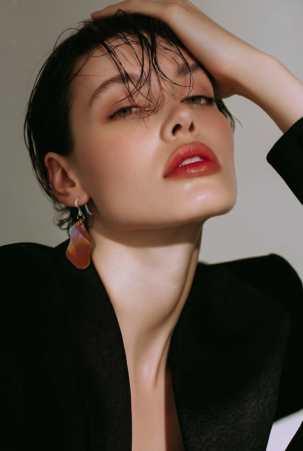 A Hypo-allergenic earring. Handmade. One of a kind, Unique like you !      J10