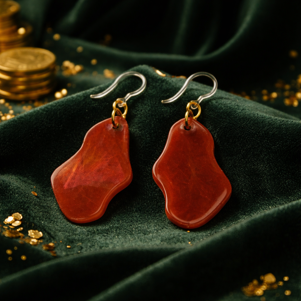 A Hypo-allergenic earring. Handmade. One of a kind, Unique like you !      J10