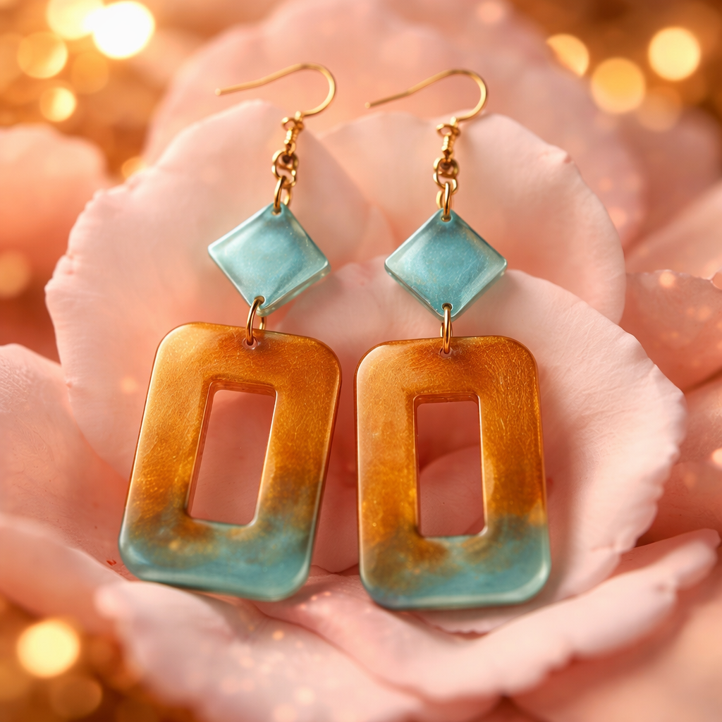 A Hypo-allergenic earring.Gold plated hooks, Handmade. Unique. Take me home to your collection.  K10