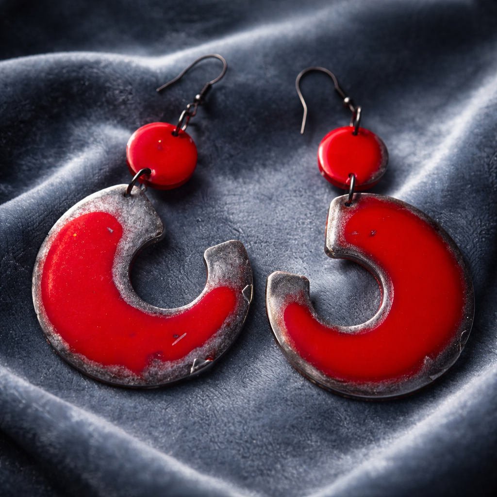 Unique handmade earring. One of a kind. Never to be repeated again !  Looks good on you !     D06