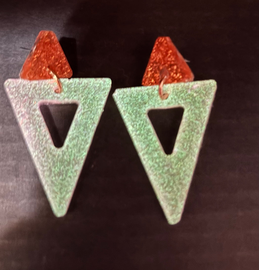 Glow in the dark handmade earring. Unique. One of a kind. Never to be repeated         C08