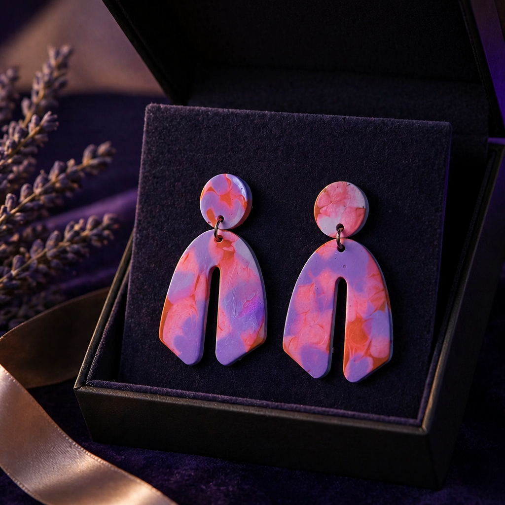 Party earring. Glows in UV Lights, Unique handmade earring with you in mind. Exquisite. One of a kind . Never to be repeated again.        C01