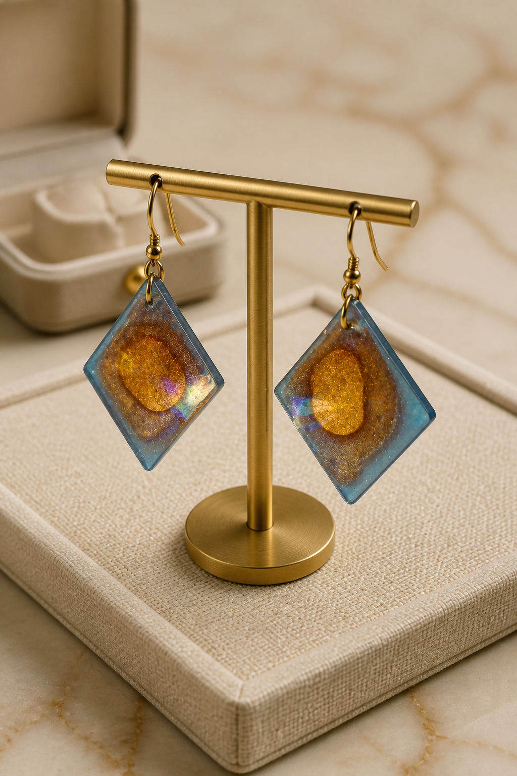 Unique handmade earring. One of a kind. Exquisite elegance waiting for you!  B09