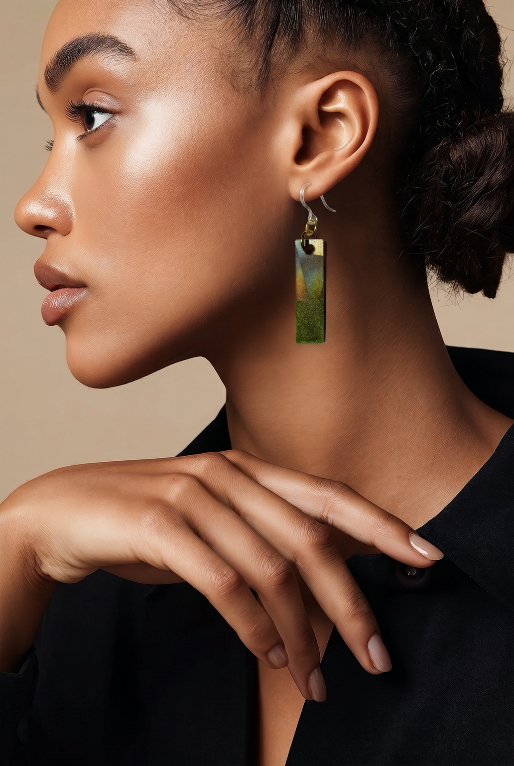 An individually handcrafted earring. Not everyone can own this as only one pair was made.  L07