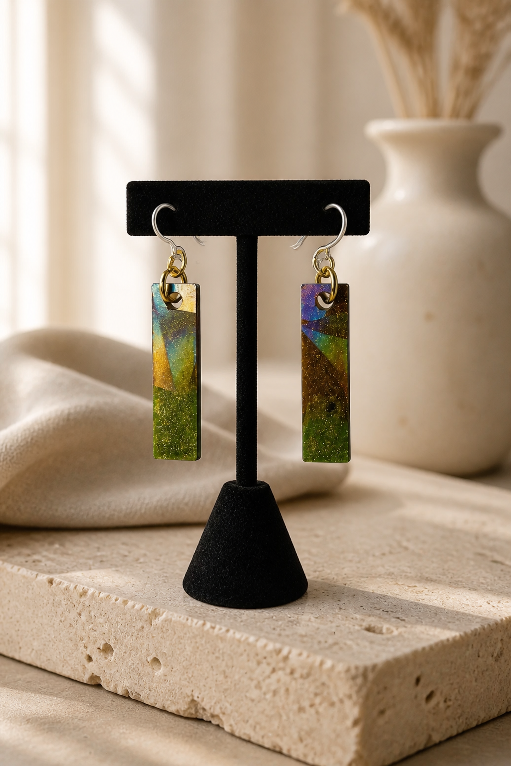 An individually handcrafted earring. Not everyone can own this as only one pair was made.  L07