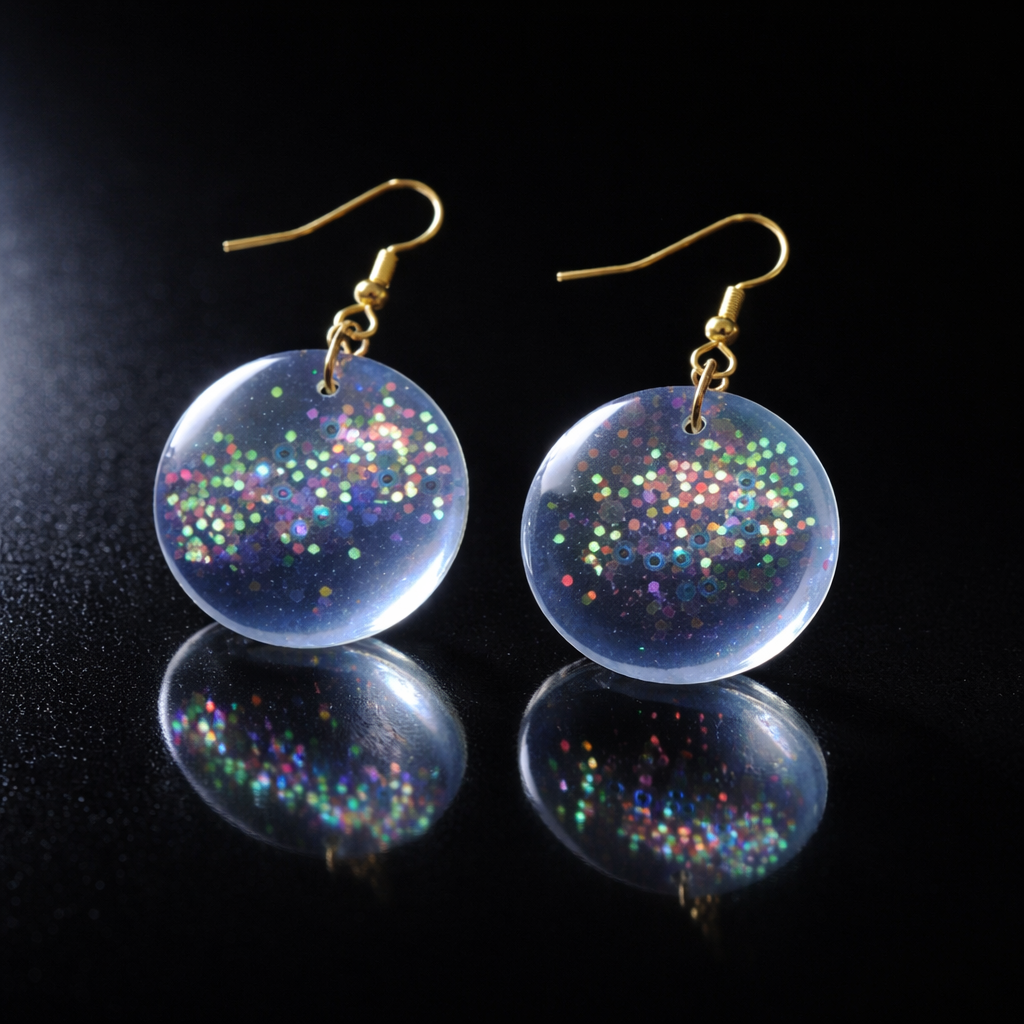 A bold day and night earring. Glow in the dark with gold plated hypo-allergenic hooks for a long and comfortable wear.   M06