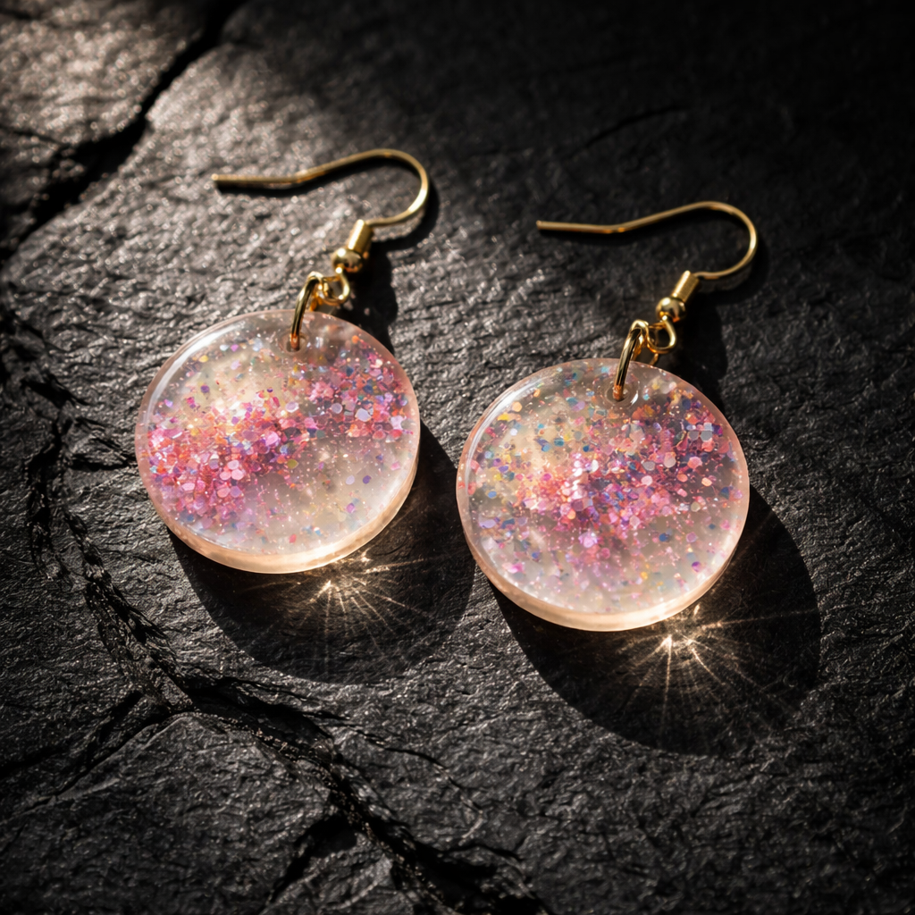 A bold day and night earring. Glow in the dark with gold plated hypo-allergenic hooks for a long and comfortable wear.   M06