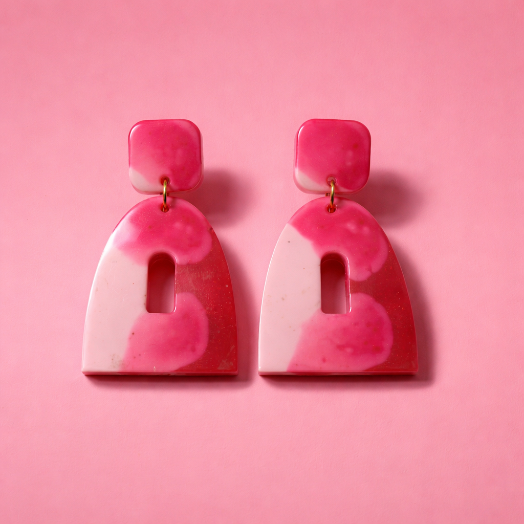Stylish, sophisticated,stunning handmade earrings. UV Glow to make it a funky party earring.  M07