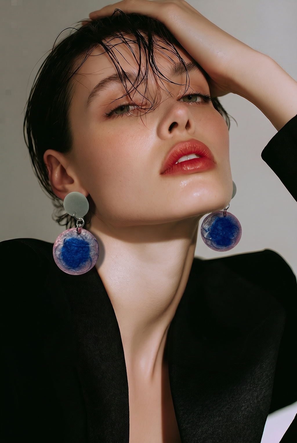 A bold pink and blue eye catching earring, crafted for everyday elegance. Stand out and enjoy !  M10