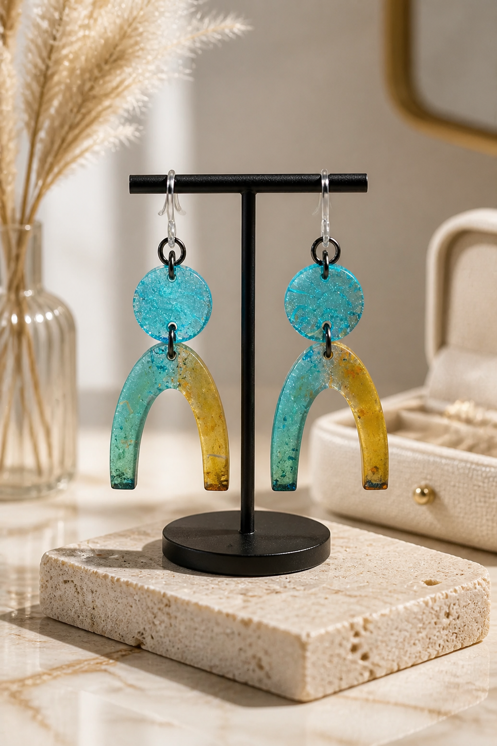 A funky and bold party earring with allday wear hooks. A hypoallergenic beauty . N05