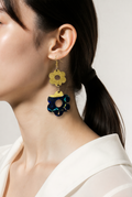 A sophisticated eye catching hand made earring with gold plated hypo-allergenic hooks for a comfy wear.  P02