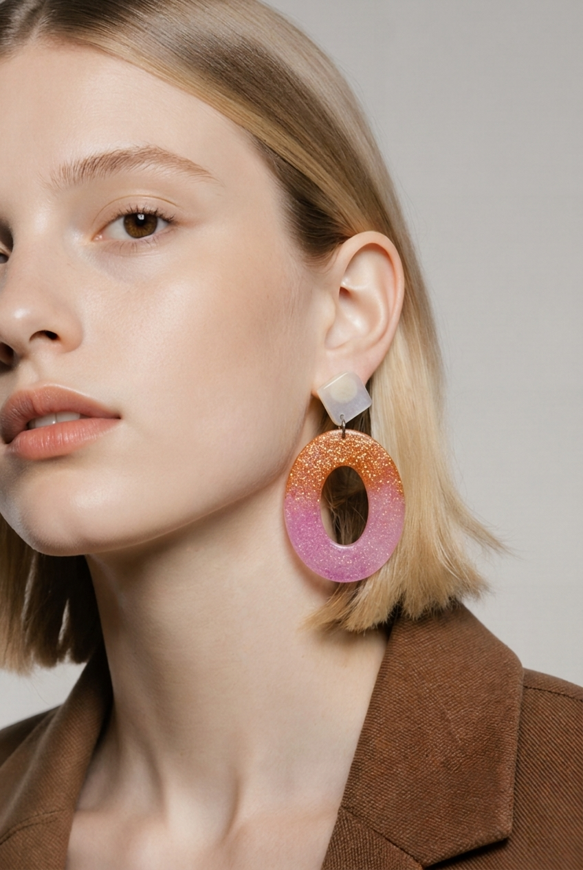 Stylish handmade funky party earring with a modern artistic finish   P09