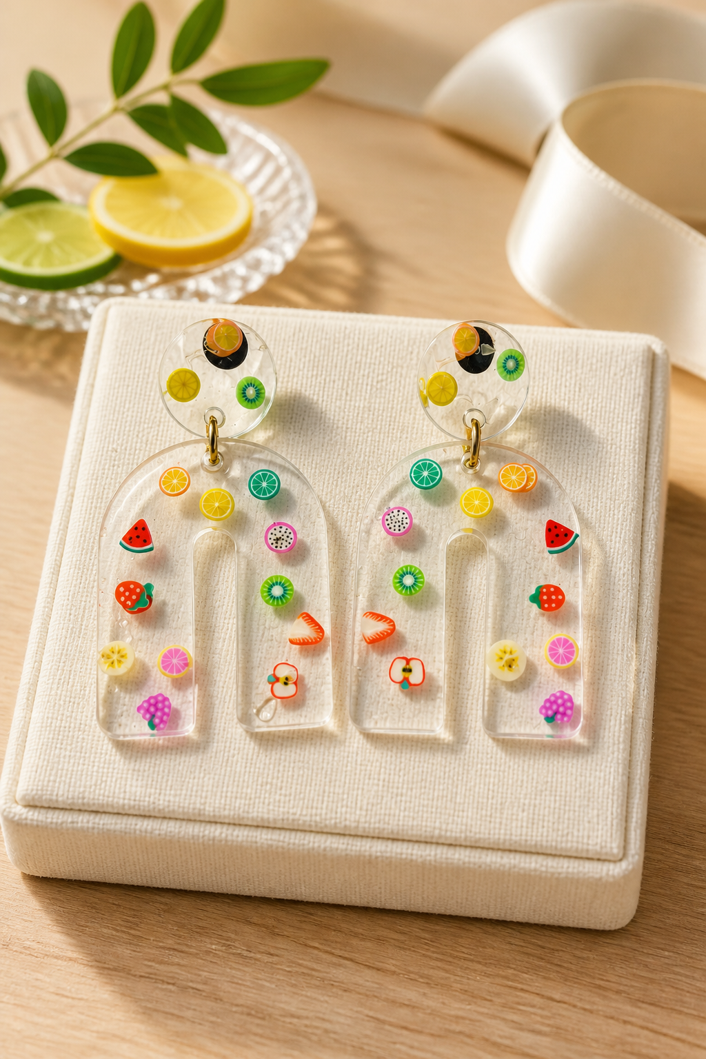 Cool funky playful handmade earrings , perfect party earrings that glows in UV lights     R01