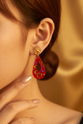 Playful party UV glow handmade earrings designed for a confident style .  R03