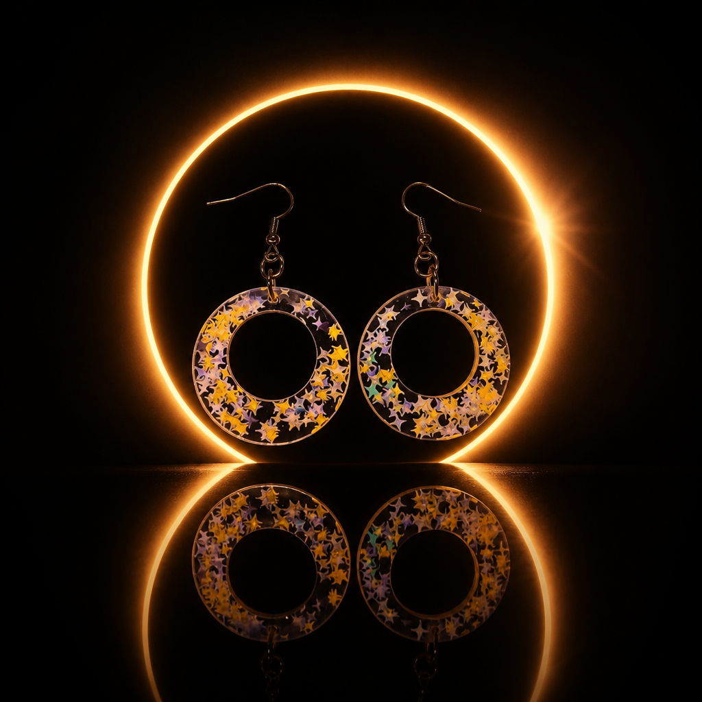 A UV glow beauty, elegant and stylish , day and hight, fitted with lightweight hypo allergenic hooks .  R06