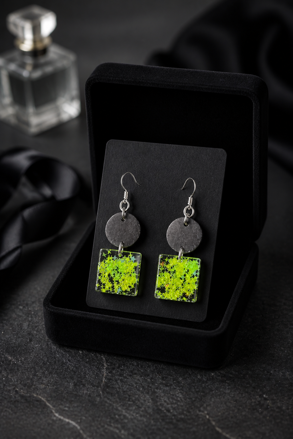 Cool,glam and funky stylish  uv glow handmade earrings. Crafted to turn heads. Ready to enhance your collection.  R014
