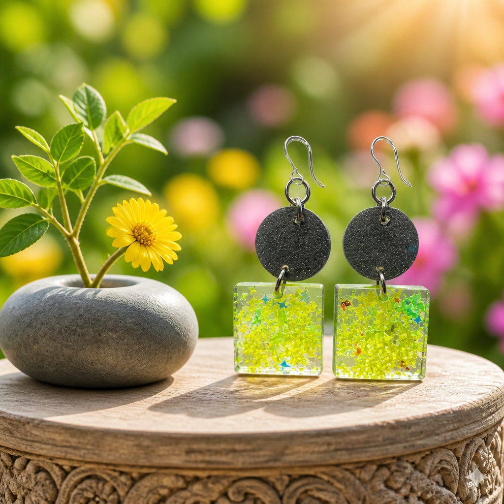 Cool,glam and funky stylish  uv glow handmade earrings. Crafted to turn heads. Ready to enhance your collection.  R014