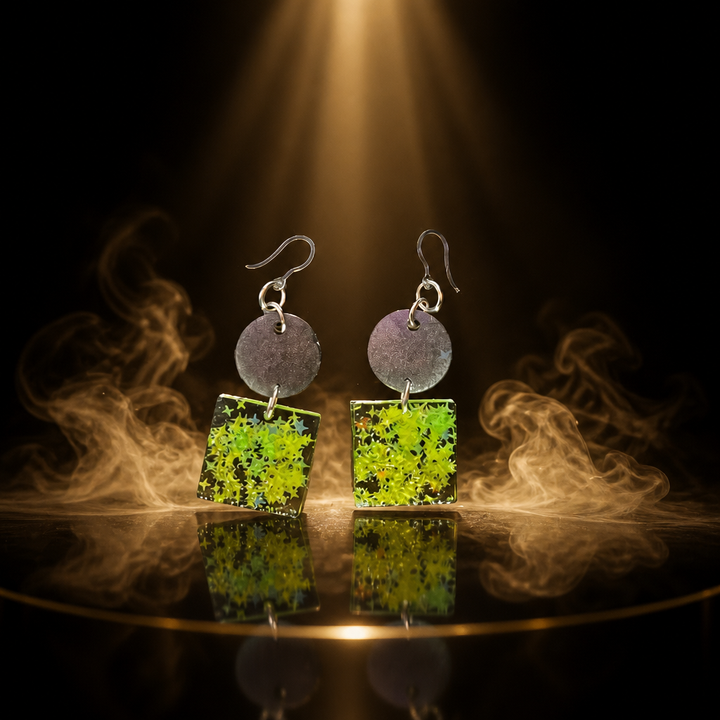 Cool,glam and funky stylish  uv glow handmade earrings. Crafted to turn heads. Ready to enhance your collection.  R014