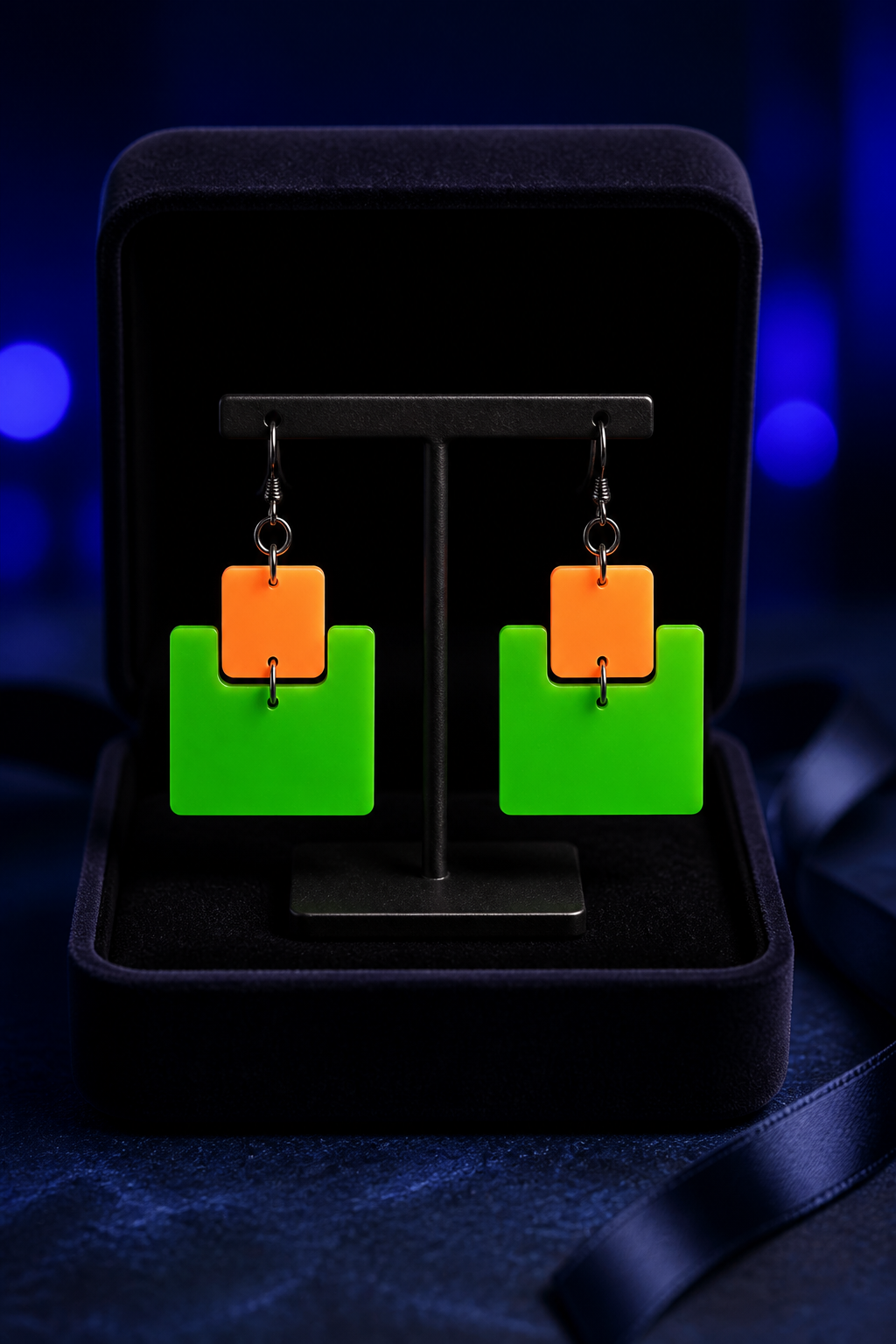 A glam funky neon beautiful earring that glows in the dark and has UV glow. Be the centre of the party. Designed to turn heads  S03