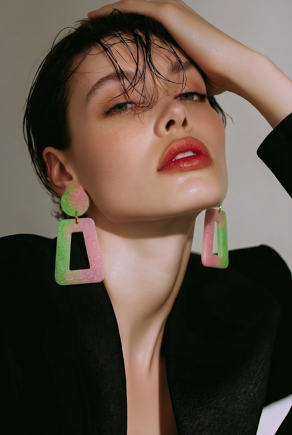 A beautiful bold funky party earring that glows in the dark and UV party lights. Made to turn heads. S08