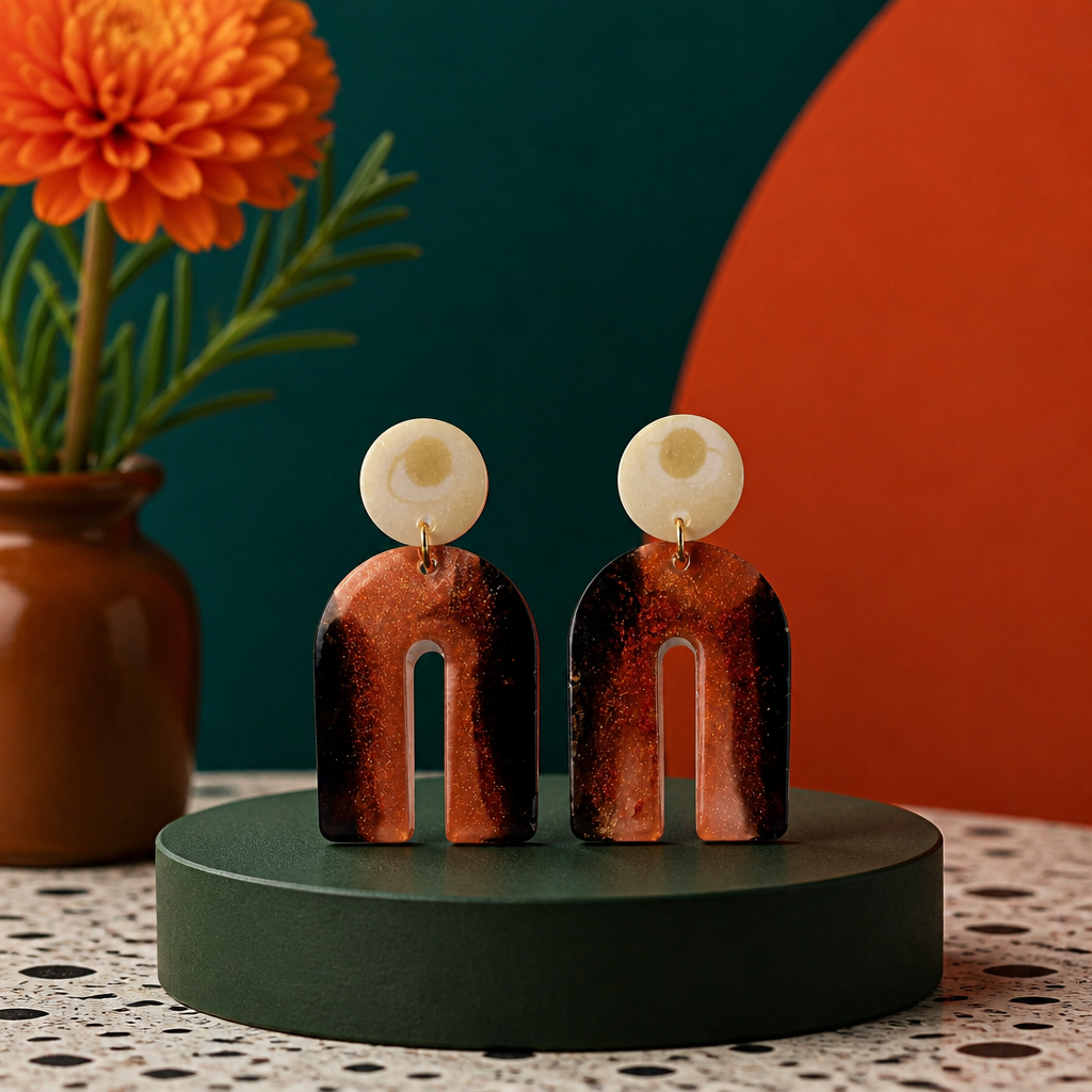A bold stylish elegant handmade earrings. Crafted to enhance your collection !   S13