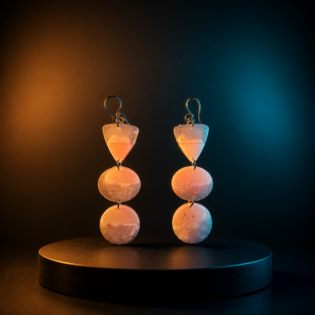 A cool neon UV glow earring to lighten up any party! Hypo-allergenic hooks for comfy elegance . T02