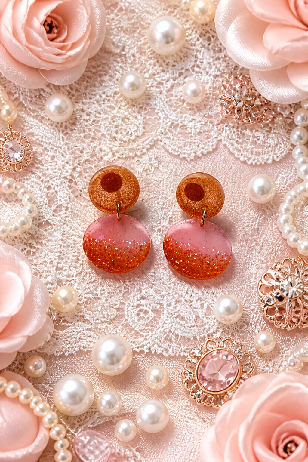 Sweet funky handmade earrings to brighten your outfit and collection. Go on , turn heads where you go with these.they will also glow in the dark . Enjoy the attention ! T010