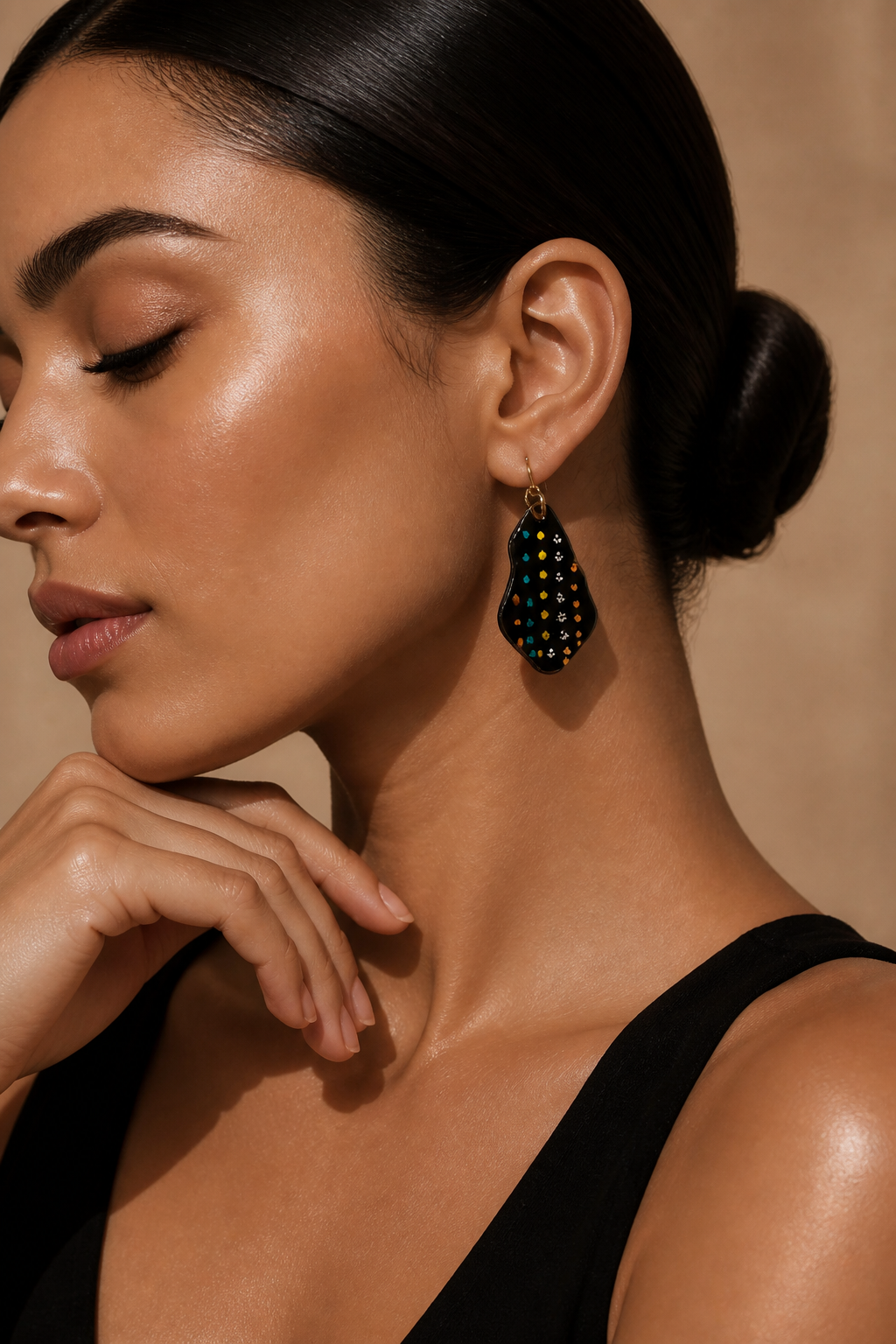 Cool glam funky handmade earrings . Made to enjoy wearing. Glam any outfit and your collection. Make these yours ! V01