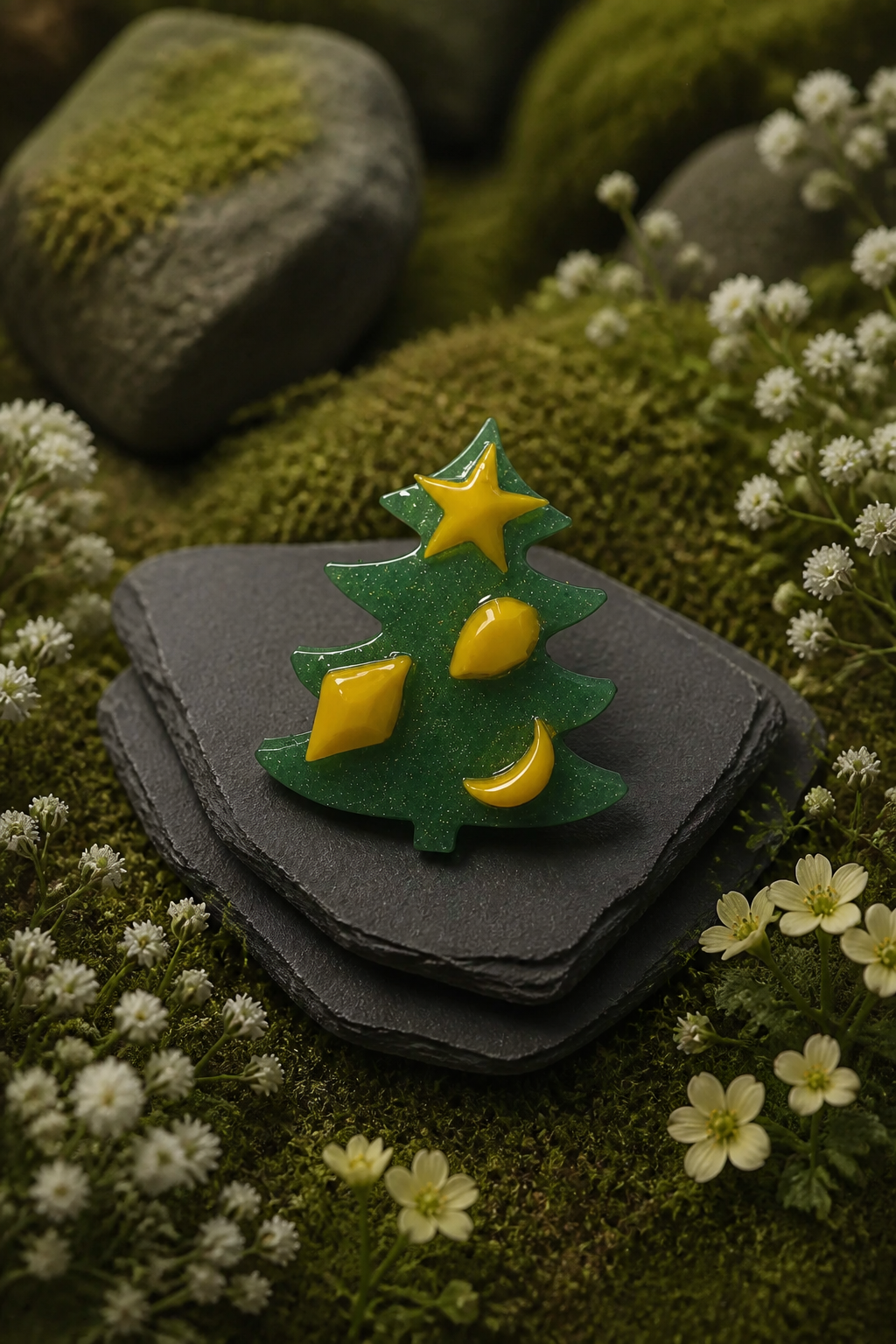 Brooches : Cool funky handmade Christmas brooch. Made to be joyful and merry. Stand out with this one . BR022
