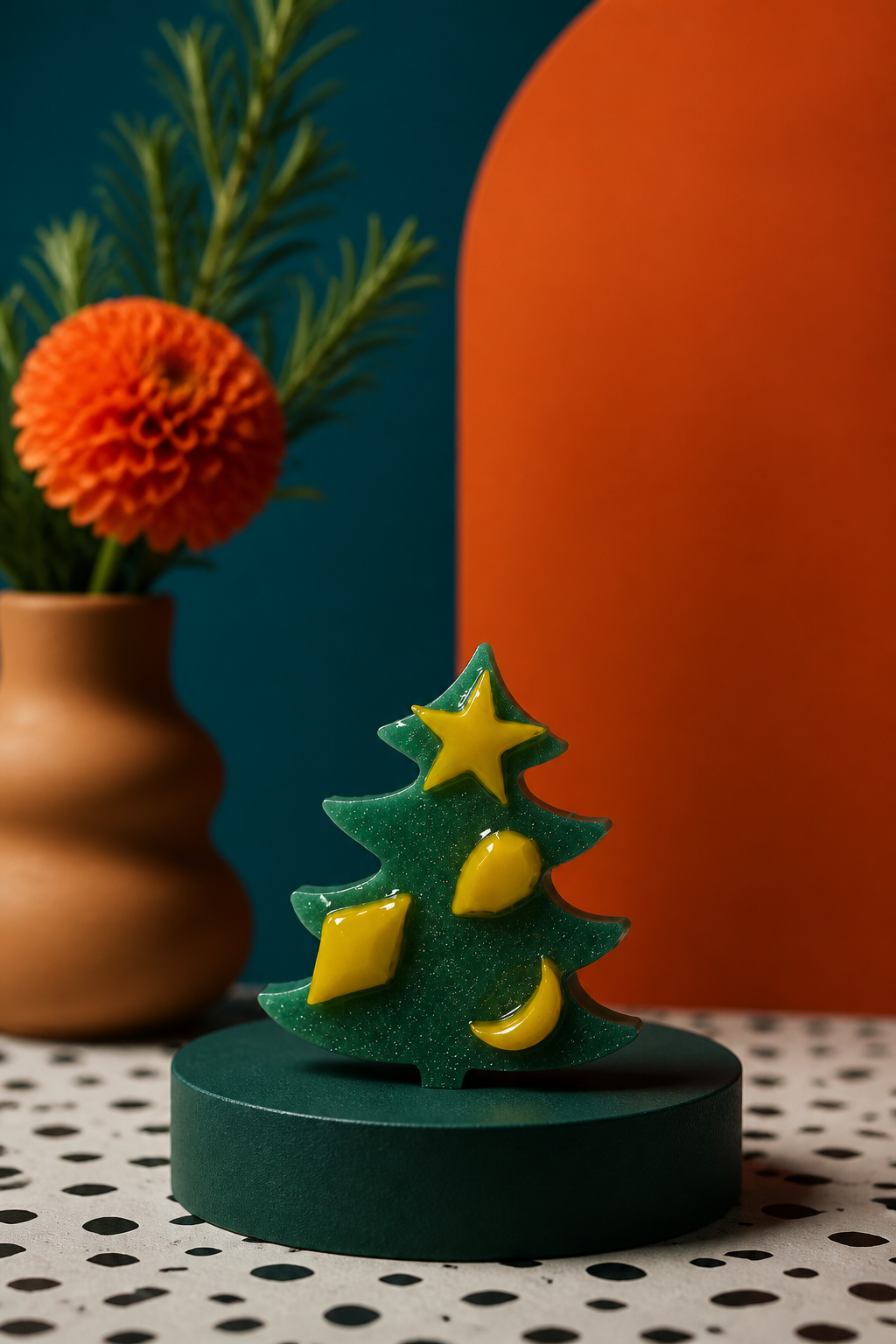 Brooches : Cool funky handmade Christmas brooch. Made to be joyful and merry. Stand out with this one . BR022