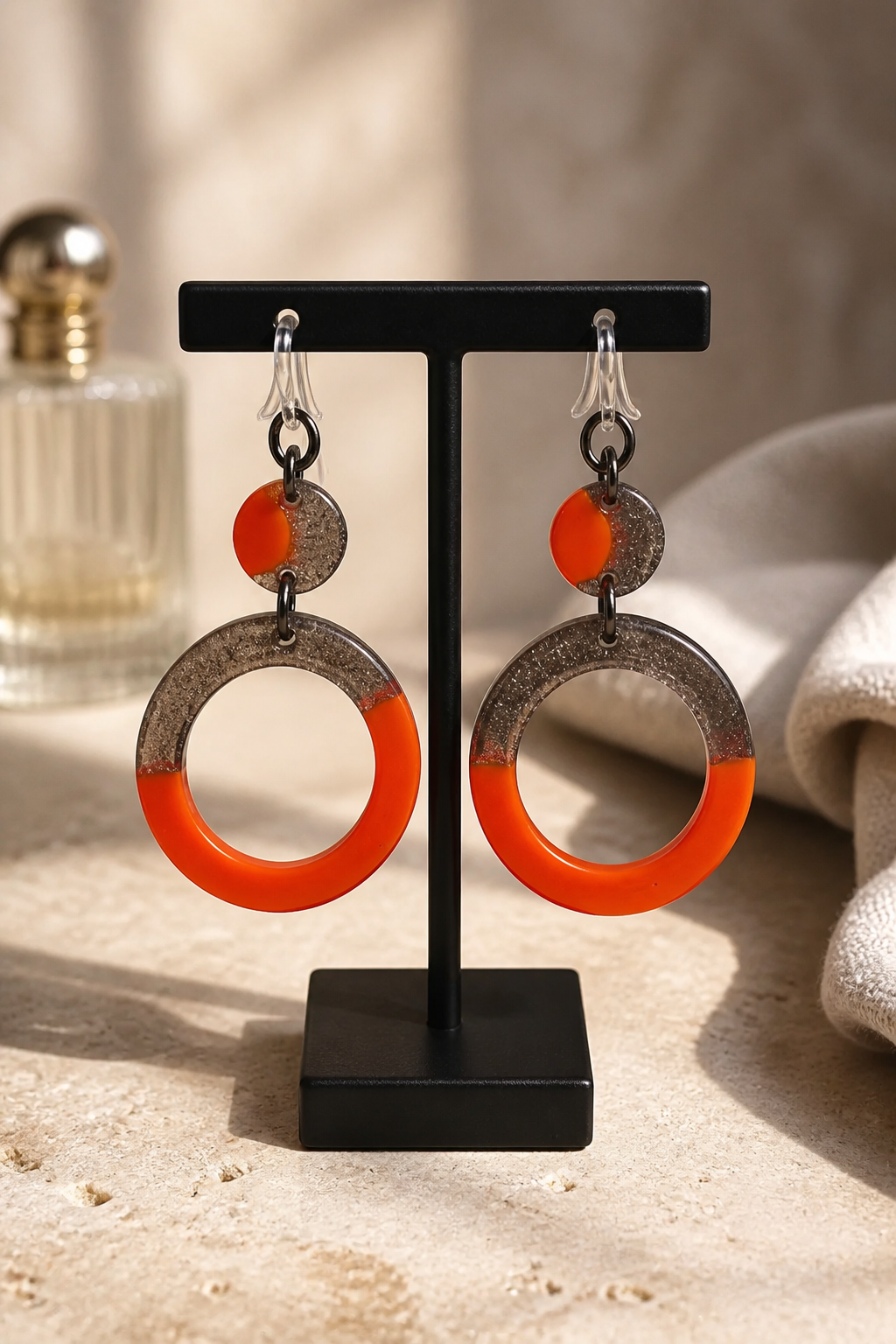 You will be hearing compliments in surround sound wearing these unique handmade earrings. One of a kind. A WOW for your collection.    H10