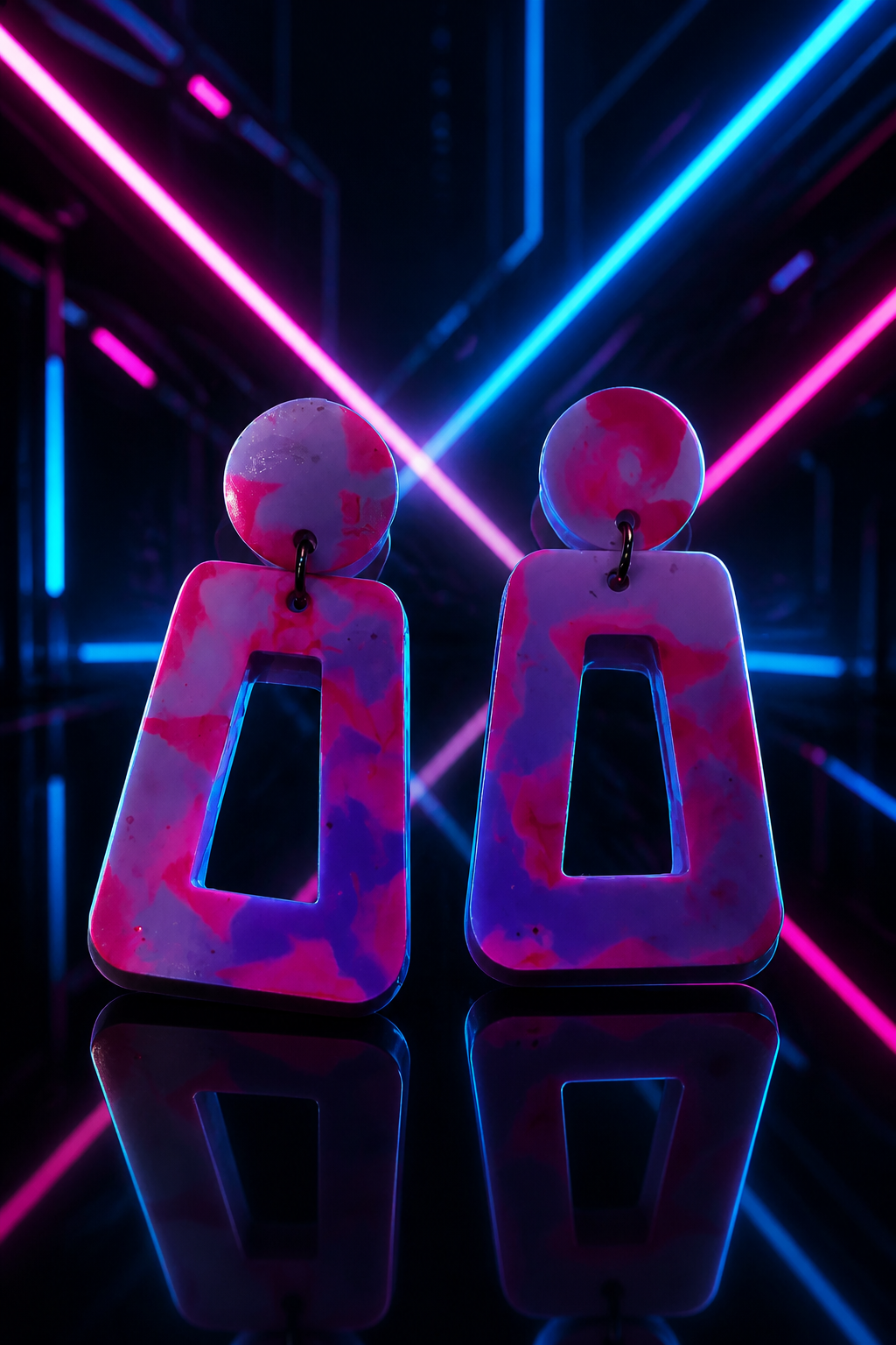 You know you deserve this . Cool funky glow in the dark and UV lights handmade earrings. One of a kind. Never to be repeated. A must for your collection.     H07