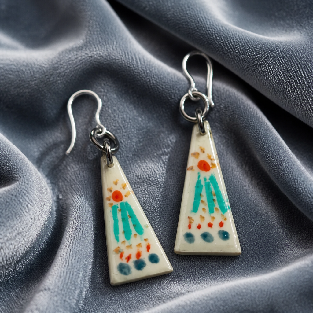 Stylish funky unique. Hypo-allergenic handmade earrings. Lightweight and comfy. Take it home !  G09