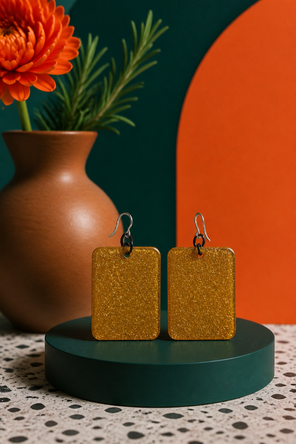 Gorgeous stylish handmade hypo-allergenic earrings. Classic shape. Lightweight with comfy hooks. One of a kind. Not to be repeated. Especially for you !     E07