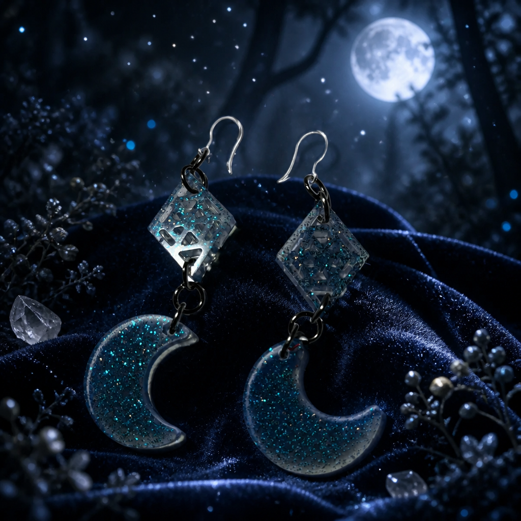 Beautiful funky elegance. Handmade hypo-allergenic earrings. Comfy hooks for all day wear. Rock your party with these head turners .     E01