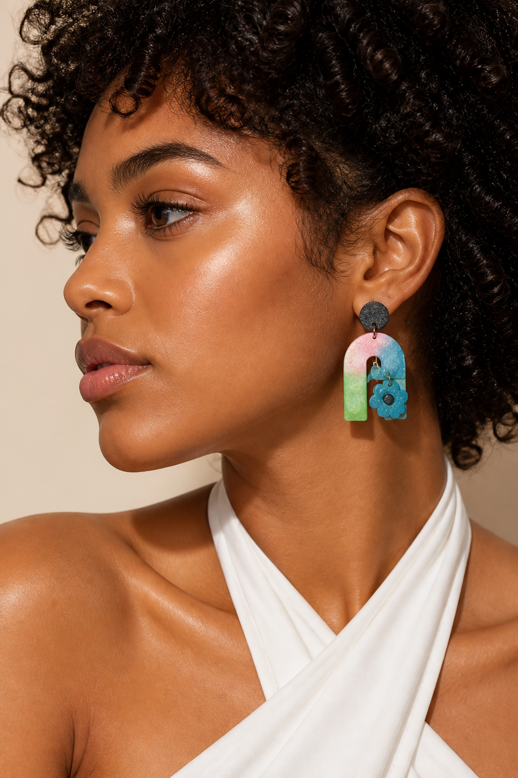 A cool funky handmade earring. Created to stand out and turn heads. You will enjoy all the attention. Enhance your collection by taking this set home  One of a kind. never to be repeated.  D09