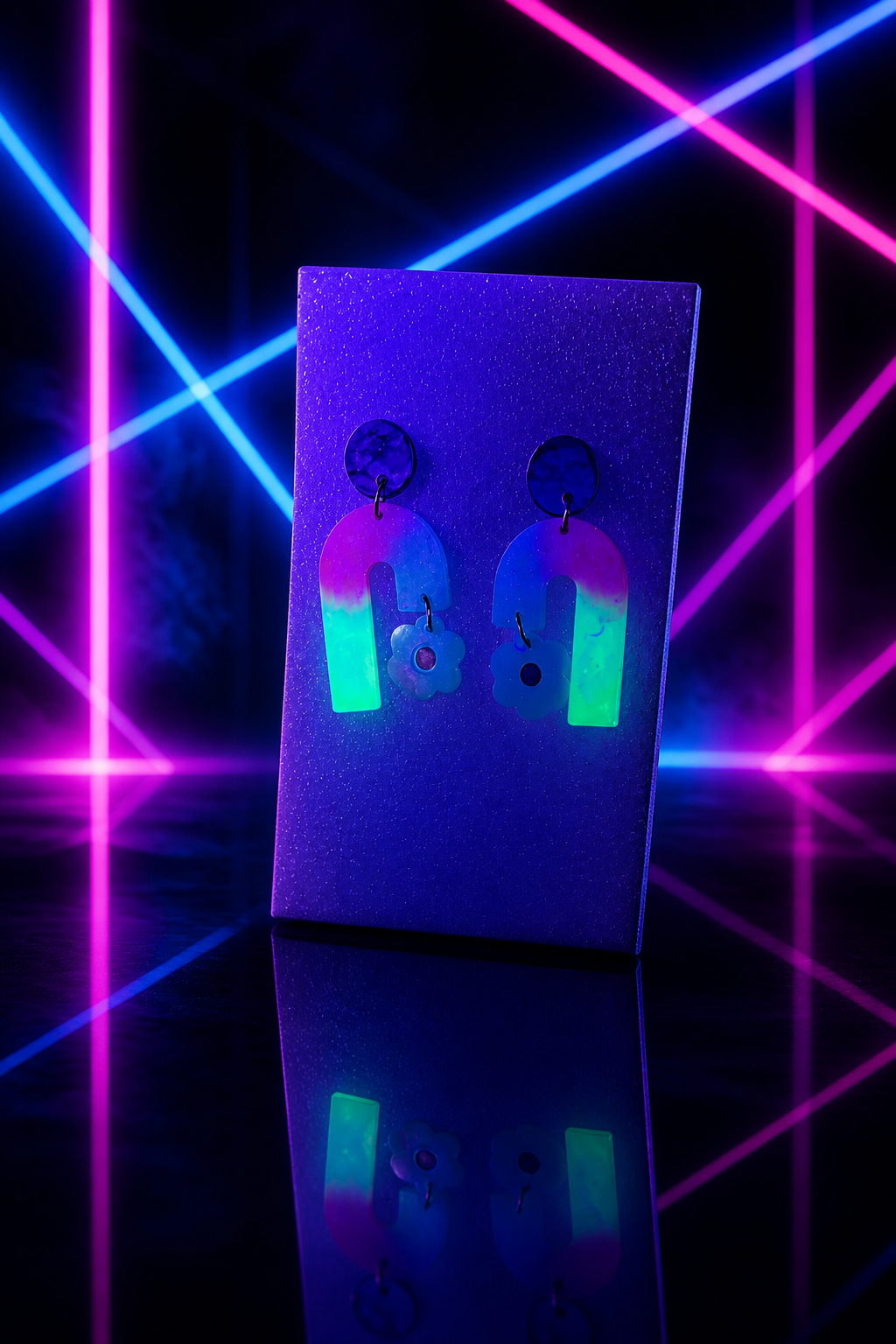 A cool funky handmade earring. Created to stand out and turn heads. You will enjoy all the attention. Enhance your collection by taking this set home  One of a kind. never to be repeated.  D09