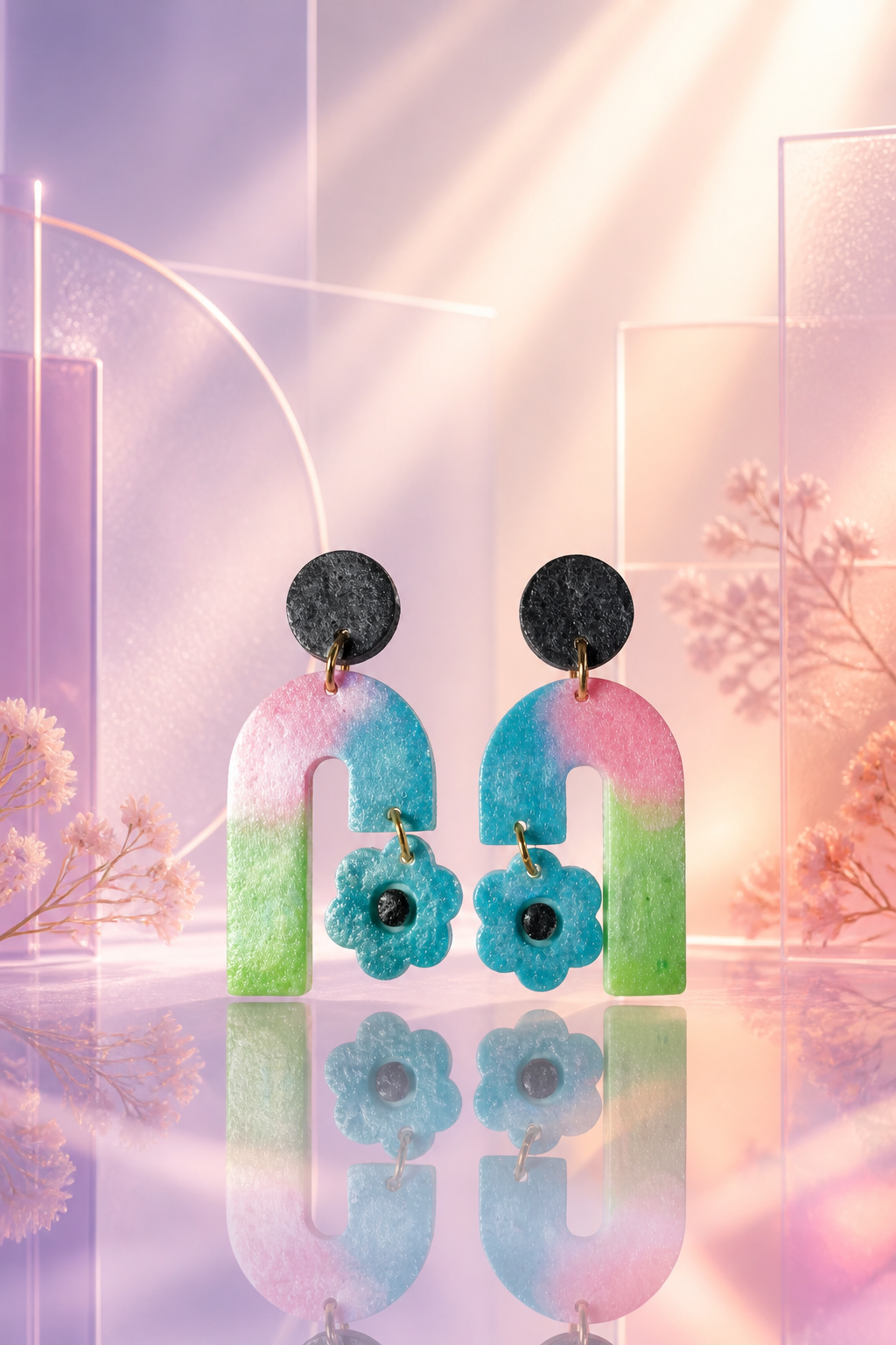 A cool funky handmade earring. Created to stand out and turn heads. You will enjoy all the attention. Enhance your collection by taking this set home  One of a kind. never to be repeated.  D09