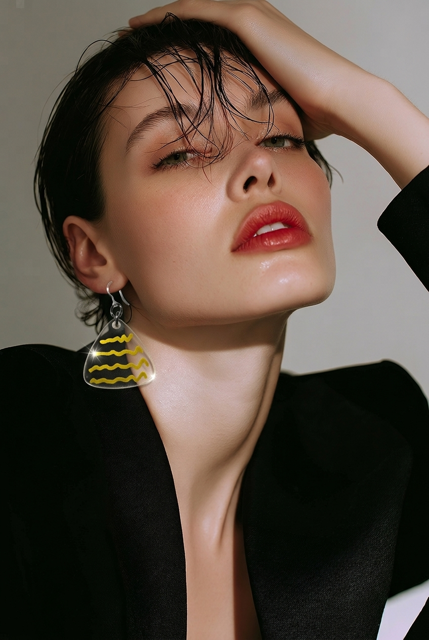 Beautiful , elegant and stylish. Handmade earrings with comfy hooks. Made to stand out and turn heads. Make it part of your collection .      D07