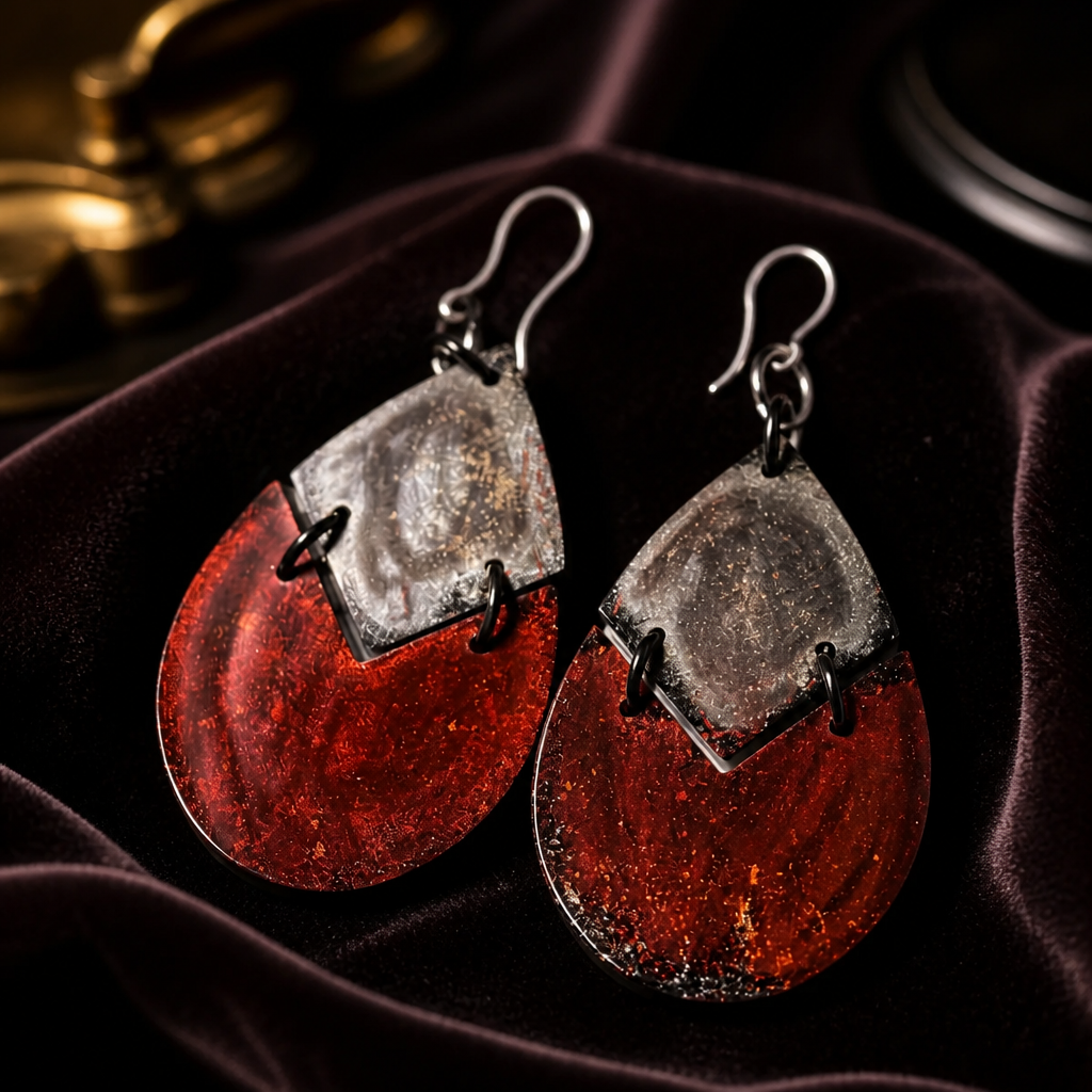 Beautiful cool funky retro handmade hypo-allergenic earrings. This set will turn heads, Take this set , you are worth it ..      C09