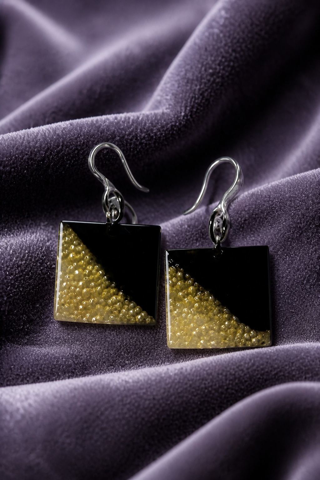 Styliish handmade earrings with comfy hypo-allergenic hooks. Lightweight and can be worn day and night. Made to be enjoyed,  .     C06
