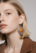 Classic funky elegance , a unique handmade earring. Lightweight with hypo-allergenic comfy hooks. One of a kind. Exquisite elegance waiting for you!  B09