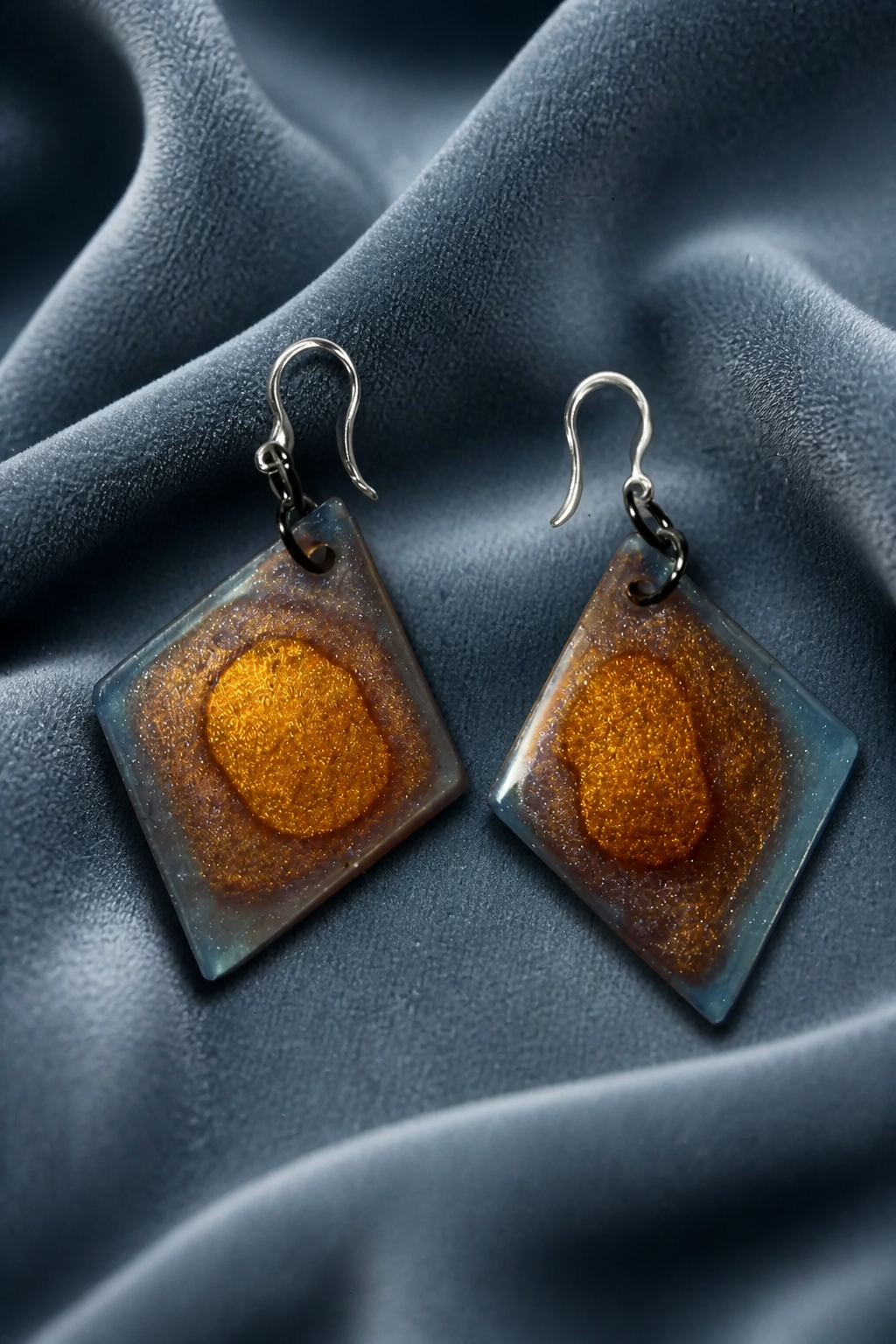 Classic funky elegance , a unique handmade earring. Lightweight with hypo-allergenic comfy hooks. One of a kind. Exquisite elegance waiting for you!  B09