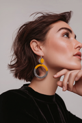 A cool and funky handmade earring. with comfy hypo-allergenic hooks.Head turning to glam your style. Come fetch it now.       B08