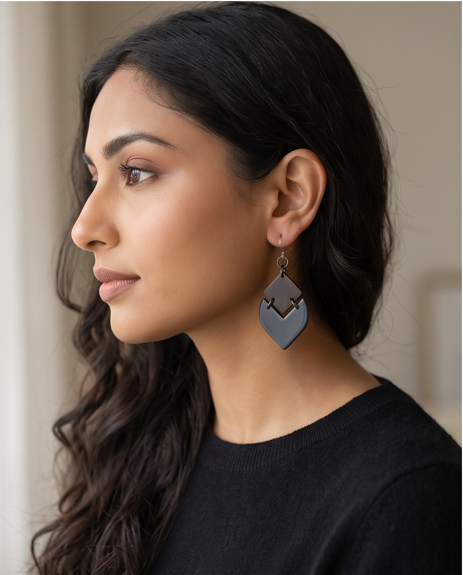 A beautiful rustic refined modern design handmade earrings.Design W04   www.chakor.co.za